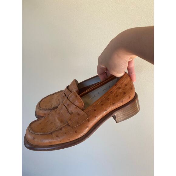 Handmade in Italy Genuine Ostrich Loafers Womens Size 8 Joan & David - Picture 3 of 6